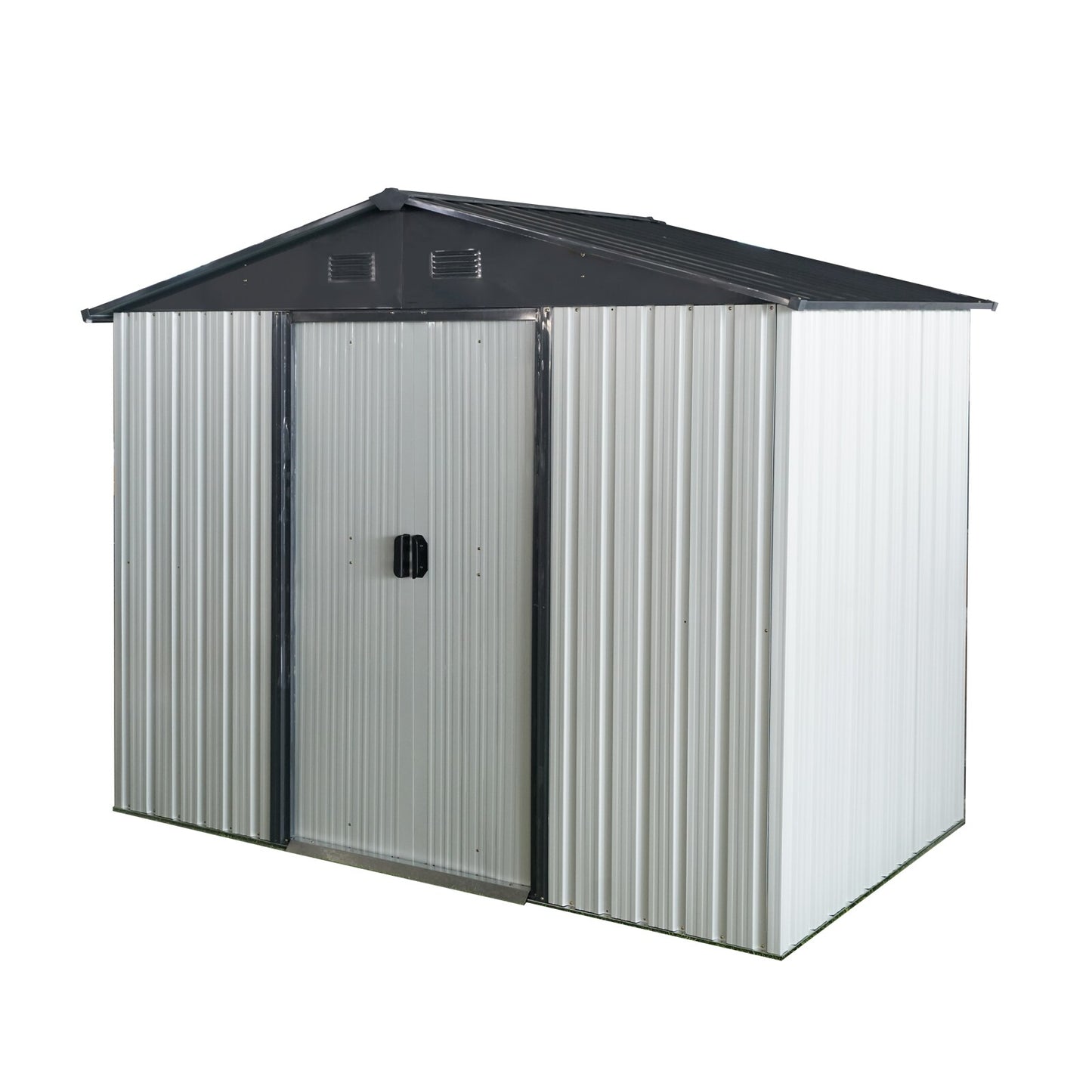 Poinic 7.74-ft x 4.3-ft Galvanized steel Metal Storage Shed