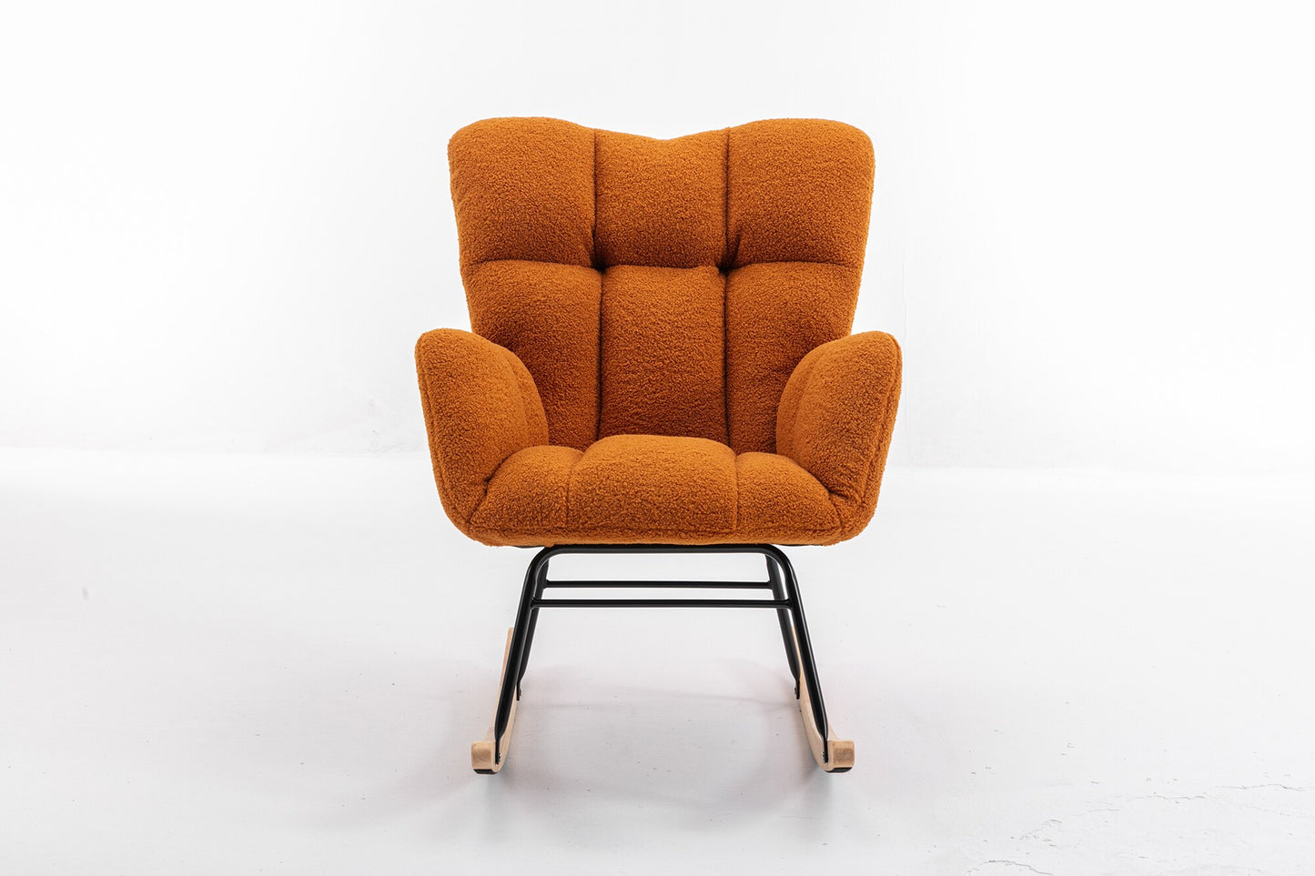 Bybafun 27.6-in W Modern Orange Rocking Armchair