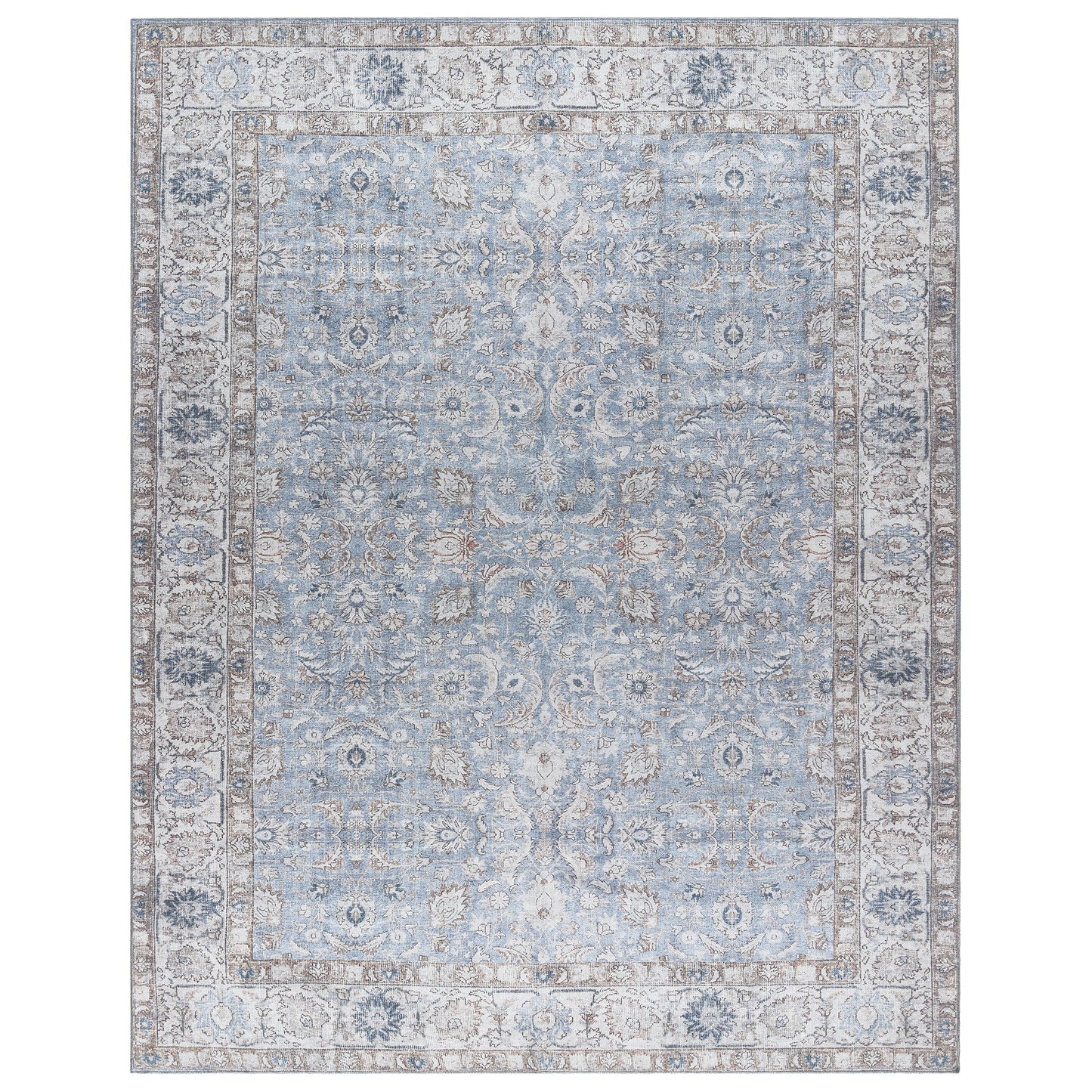 Thomasville Emporia 8 x 10 (ft) Loomed Chenille Blue Rectangular Indoor Oriental Machine washable Pet Friendly Area rug