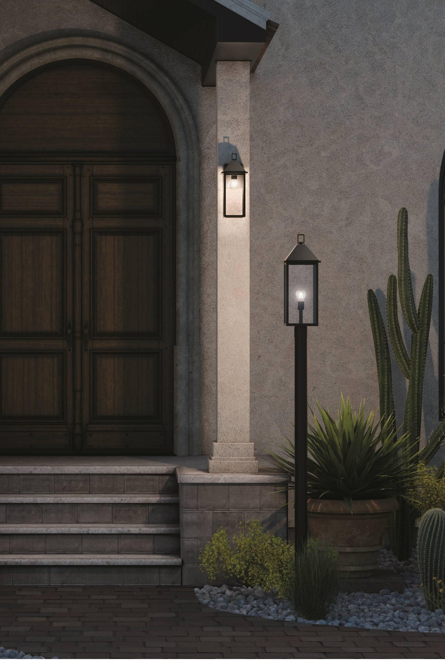 Kichler Prin 25-in Olde Bronze Traditional Outdoor Light post lantern