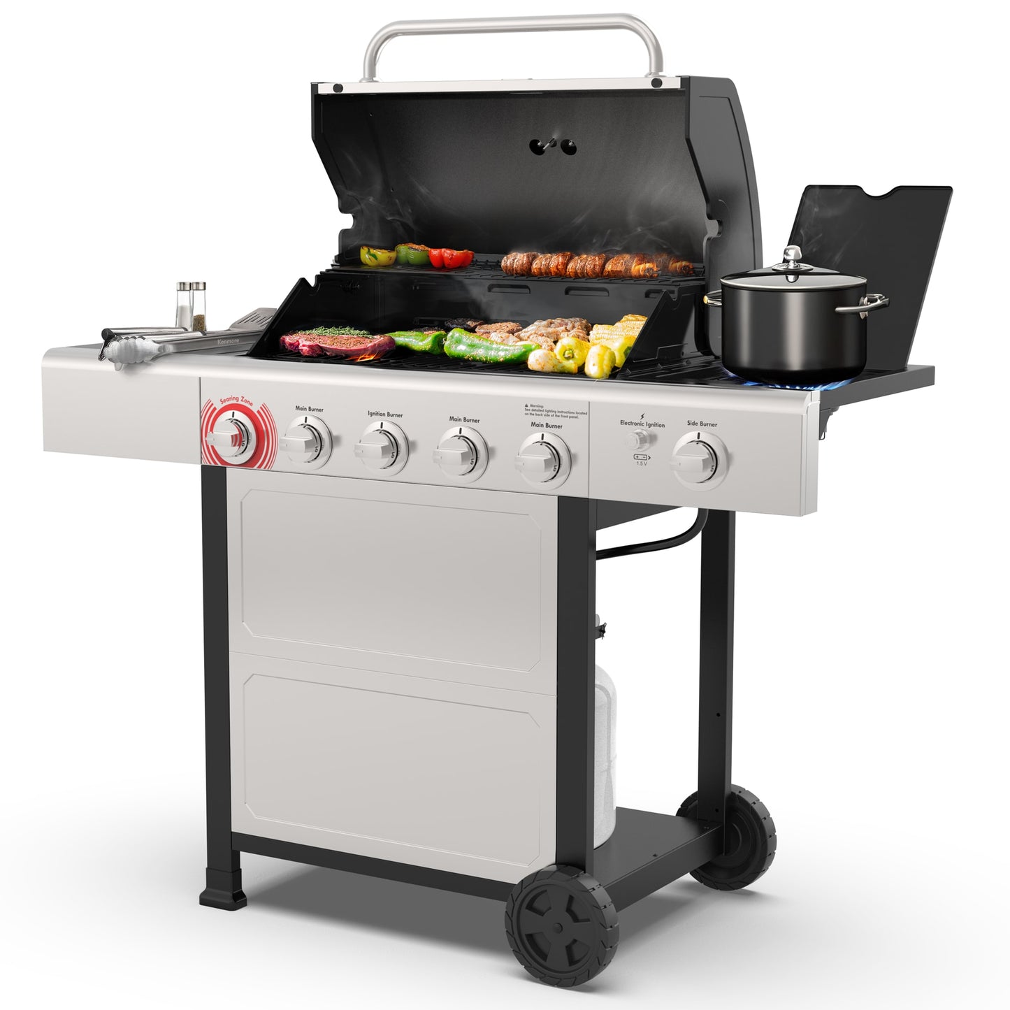 Kenmore Silver 5 -Burner Liquid Propane Gas Grill
