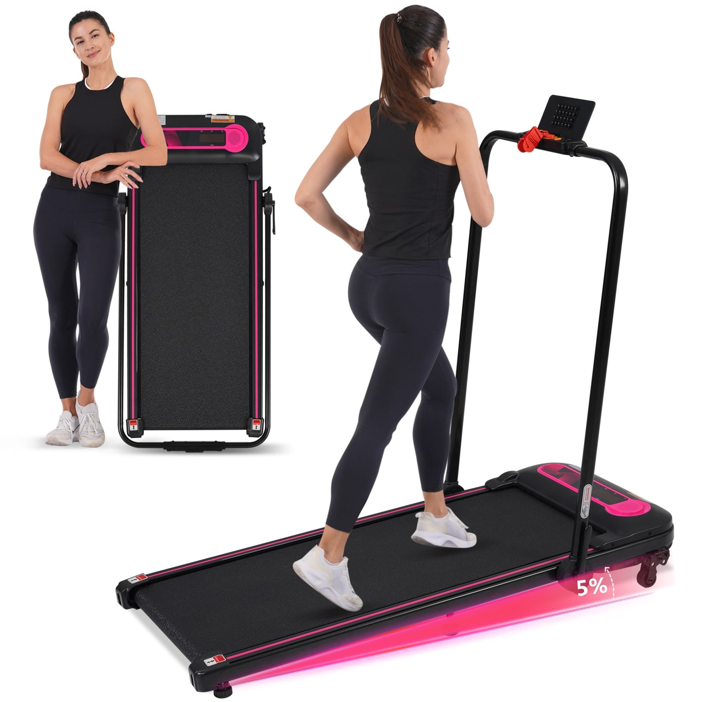 Flynama Walking Pad Under Desk Foldable Treadmill with Incline Adjustment
