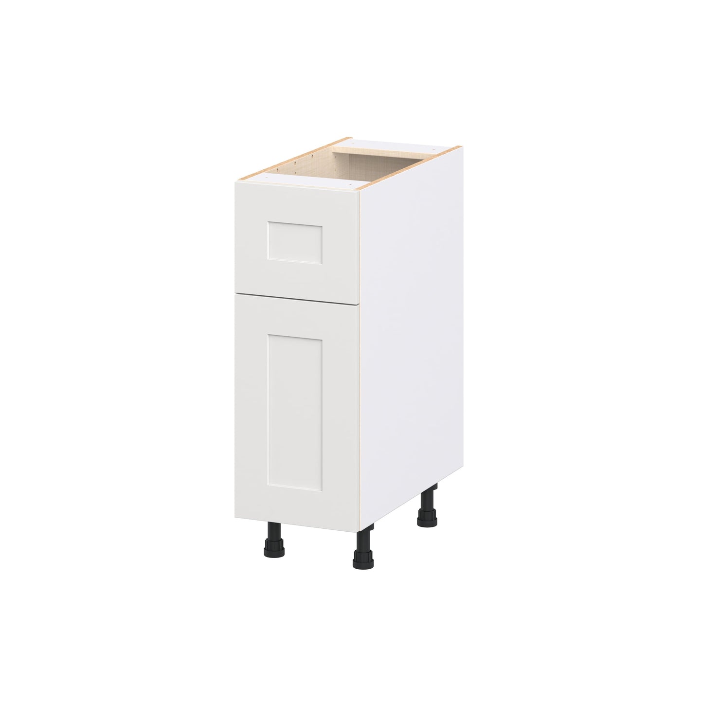 Hugo&Borg Jolie 12-in W x 34.5-in H x 24.5-in D Warm White Base Fully Assembled Cabinet Recessed Panel Shaker