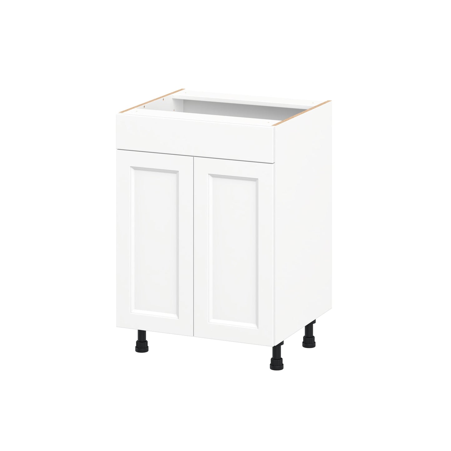 Hugo&Borg Riviera 24-in W x 34.5-in H x 21.83-in D Bright White Sink Base Fully Assembled Cabinet Recessed Panel Shaker