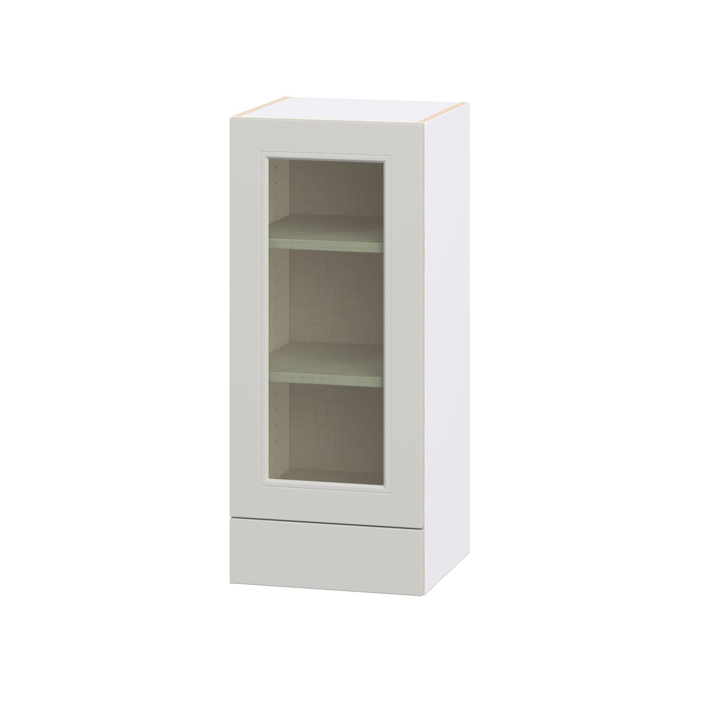 Hugo&Borg Belcourt 15-in W x 35-in H x 14.75-in D Painted Light Gray Wall Fully Assembled Cabinet Recessed Panel Glass
