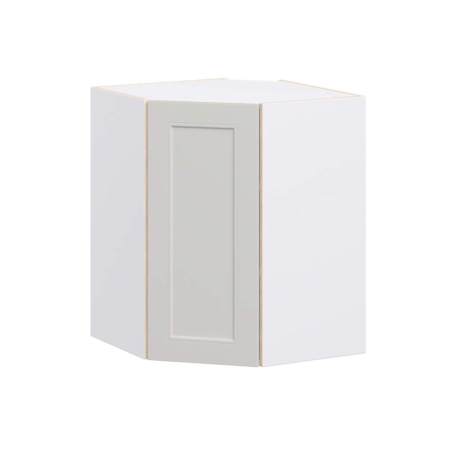 Hugo&Borg Belcourt 24-in W x 30-in H x 24.5-in D Painted Light Gray Diagonal Corner Wall Fully Assembled Cabinet Recessed Panel Shaker