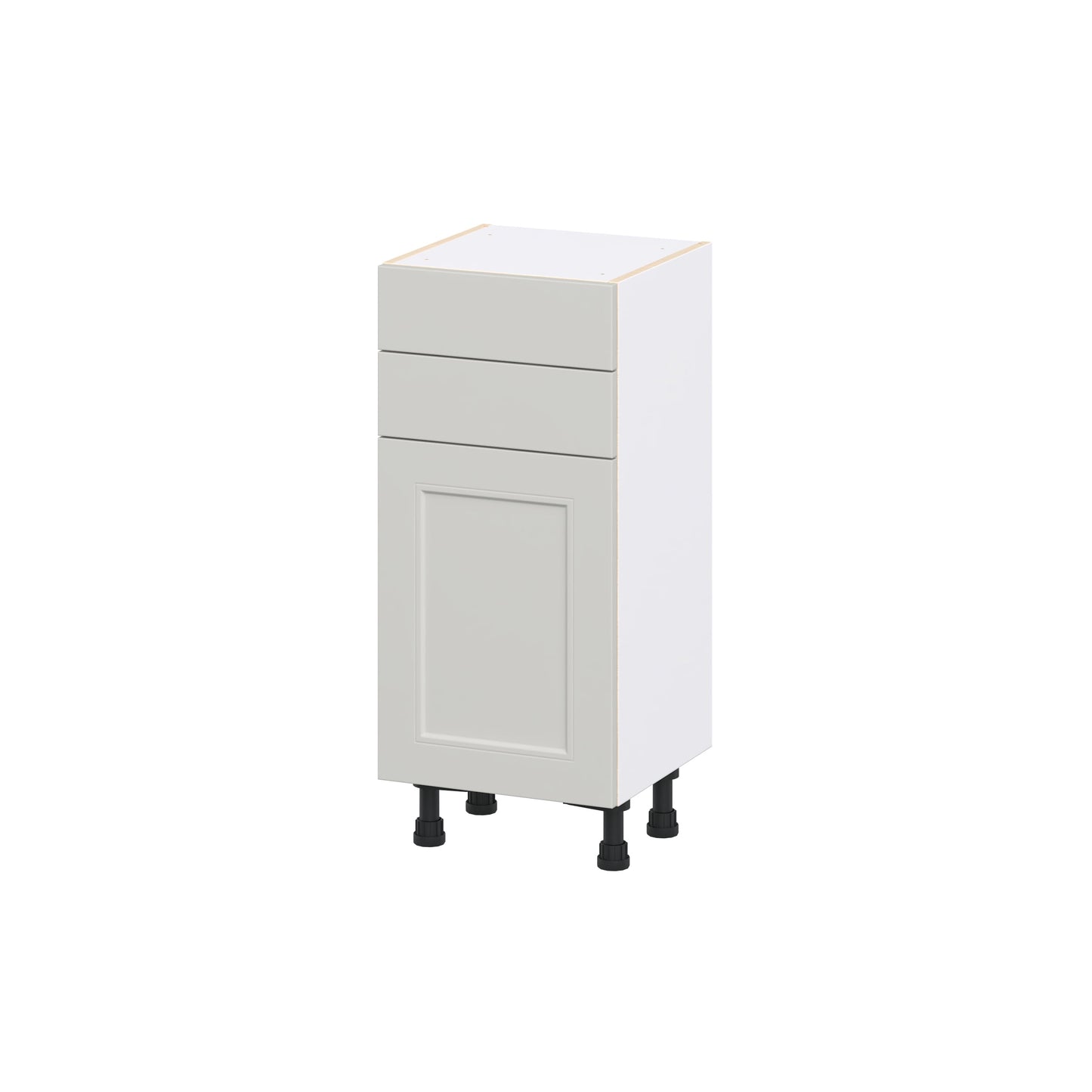 Hugo&Borg Belcourt 15-in W x 34.5-in H x 14.75-in D Painted Light Gray 2 -Drawers Base Fully Assembled Cabinet Recessed Panel Shaker