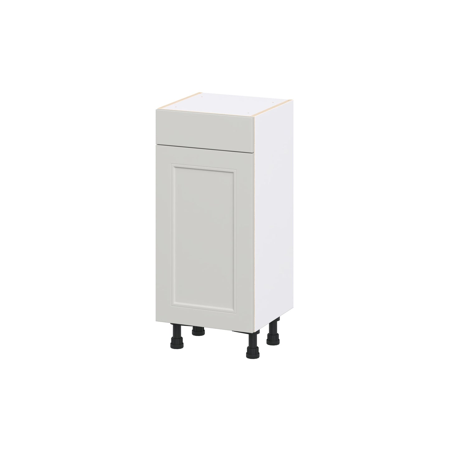 Hugo&Borg Belcourt 15-in W x 34.5-in H x 14.75-in D Painted Light Gray Base Fully Assembled Cabinet Recessed Panel Shaker