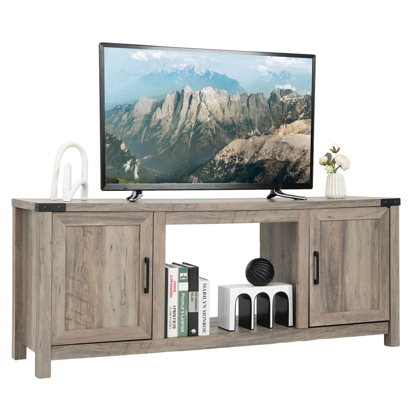 Ayelon Modern/Contemporary Natural 62 W TV stand Integrated TV Mount ( Accommodates TVs up to 70-in )