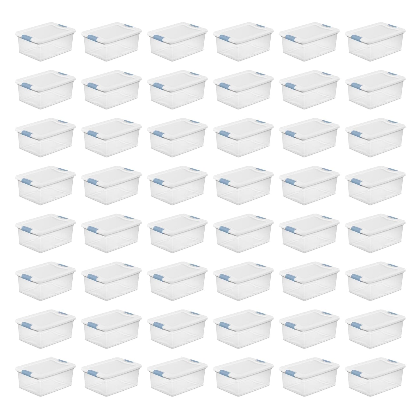 Sterilite 48-Pack Latching Storage Boxes - Heavy-Duty Under Bed Organizers with Clear Lids