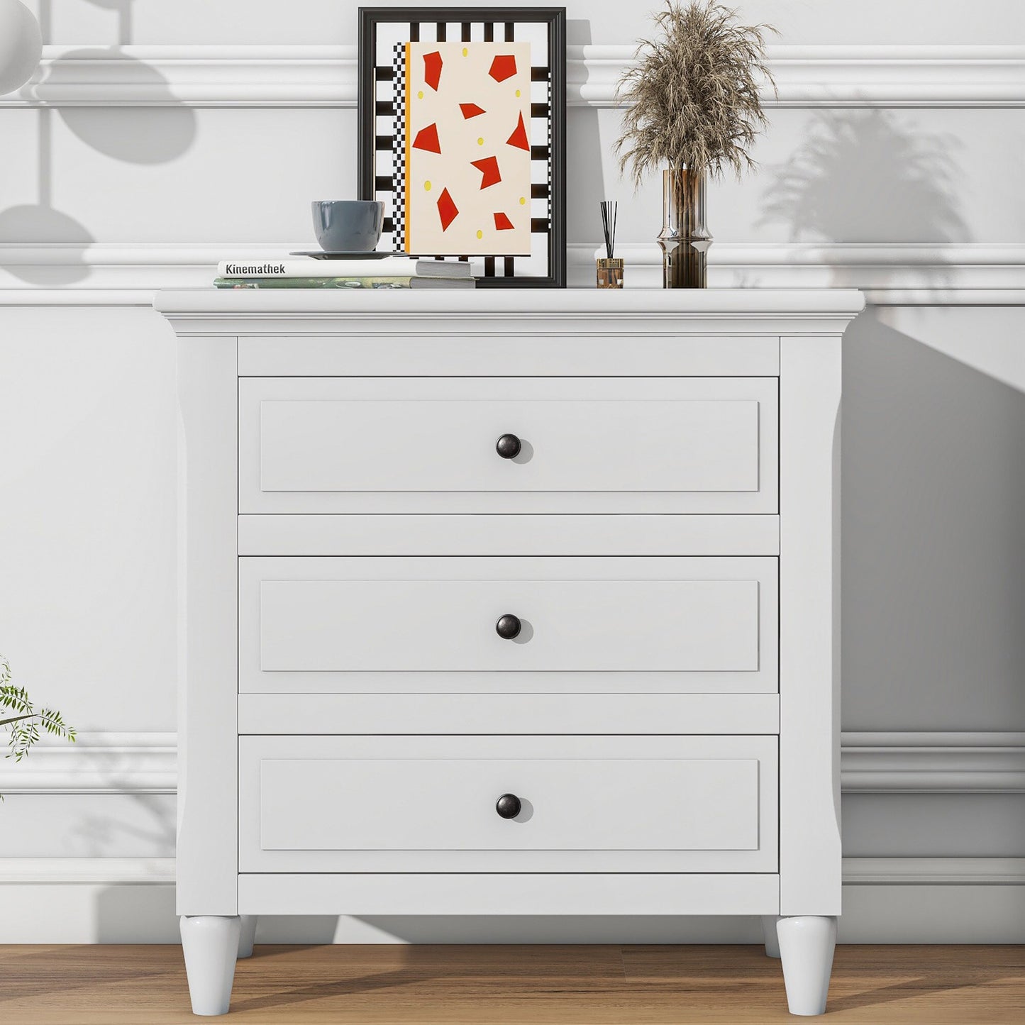 White Pine 9 -Drawer 28-in W x 28-in H Nightstand
