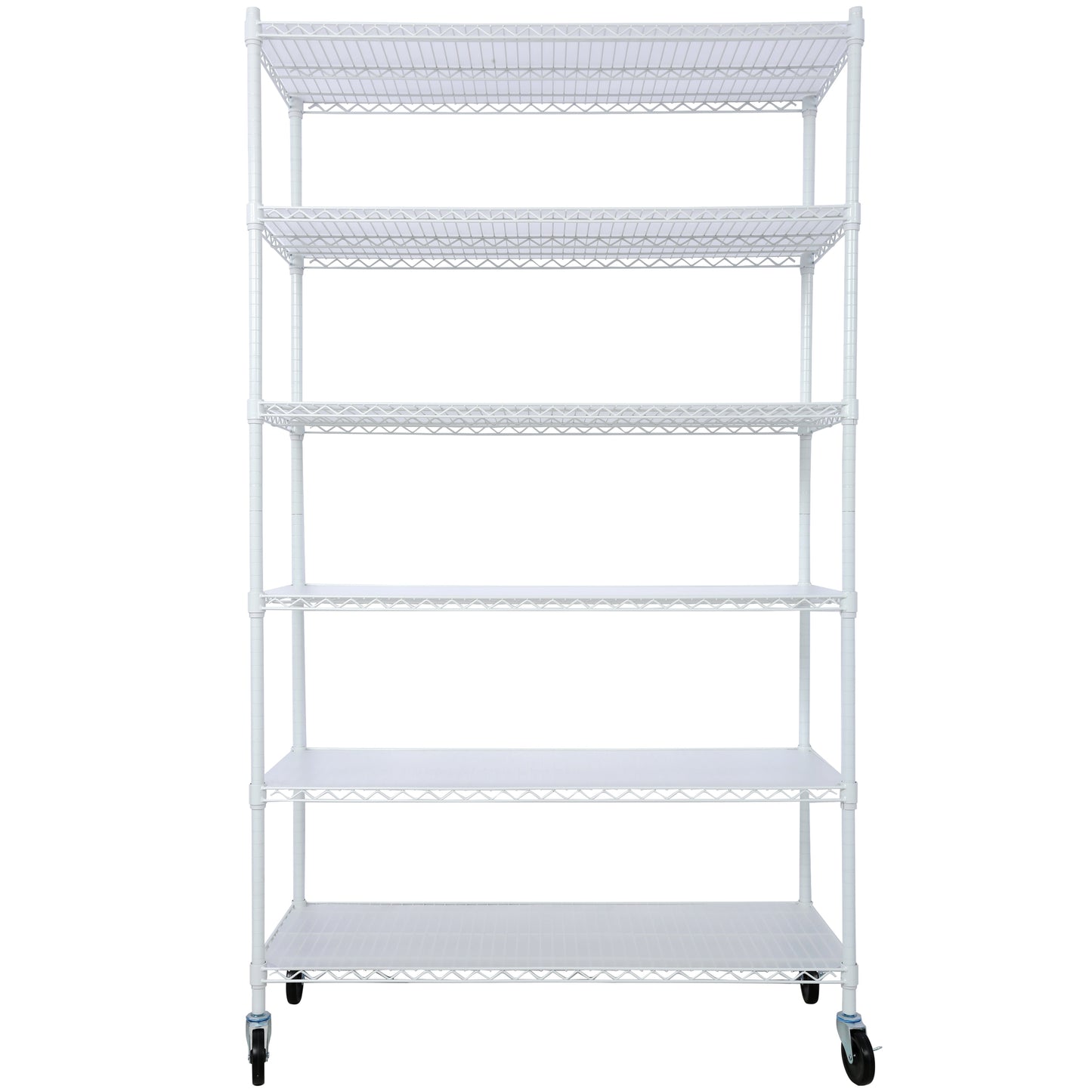 Tatayosi 6 Tier 6000lbs Capacity NSF Metal Shelf Wire Shelving Unit Heavy Duty Adjustable Storage Rack with Wheels Shelf Liners for Commercial Grade Utility Steel Storage Rack white - 84inchesH x 48inchesL x 20inchesD