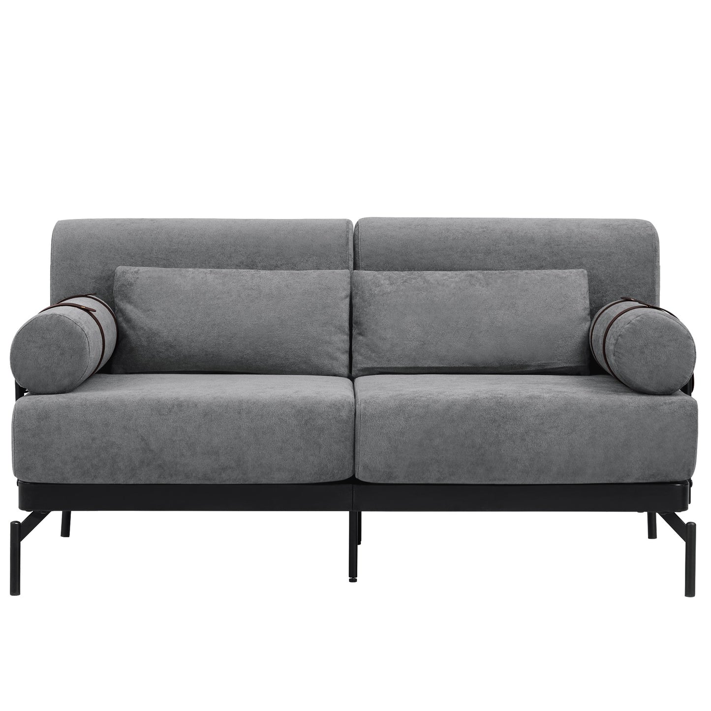 Dimakai 59-in W Modern Gray Chenille 2-seater Loveseat