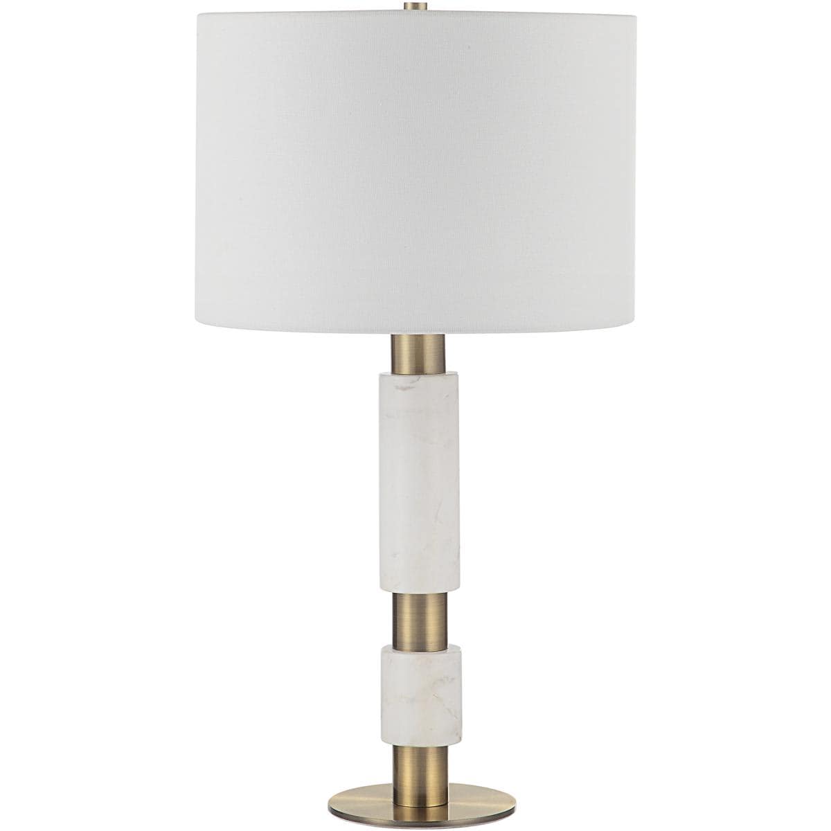 Renwil LPT1213 Pirot Table Lamp Honed White and Antique Brushed Brass