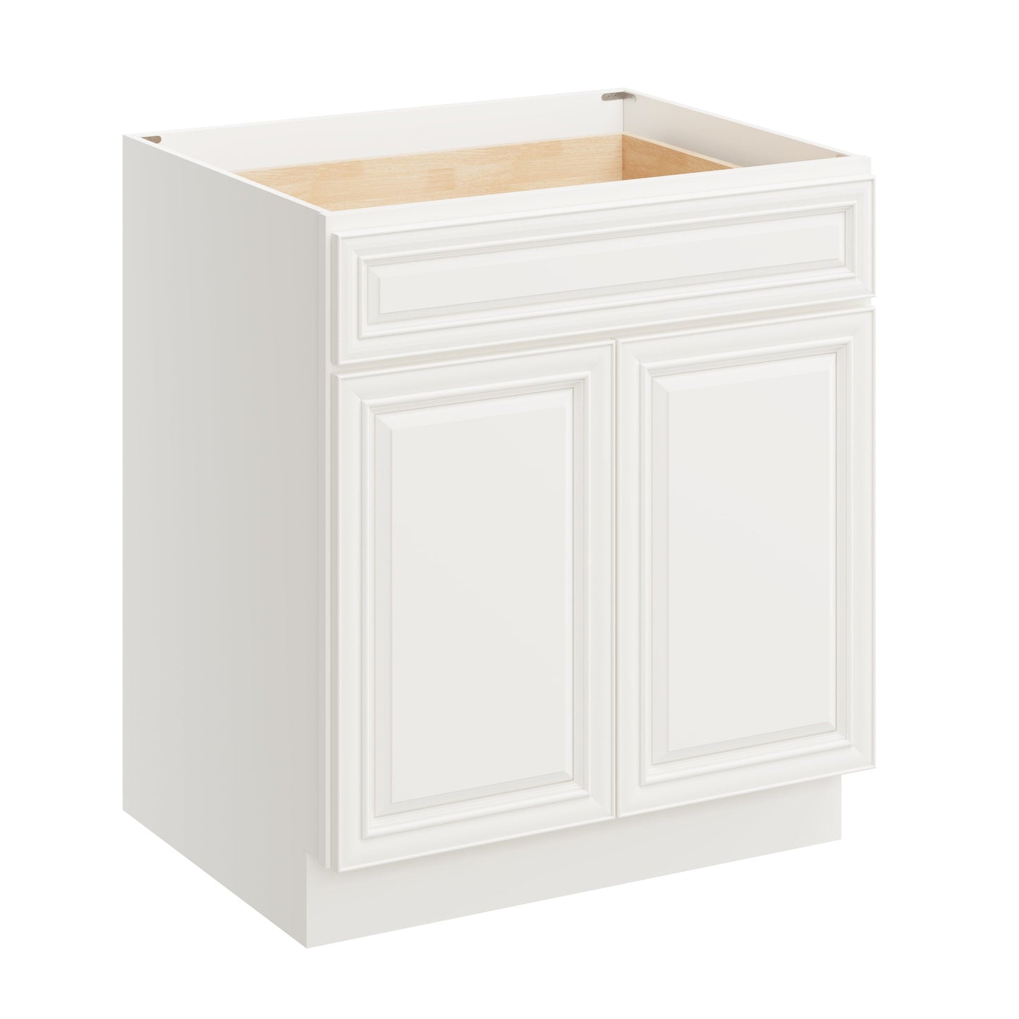 Boyel Living 30 Inch Pearl White Kitchen Base Cabinet with Soft Close Drawers
