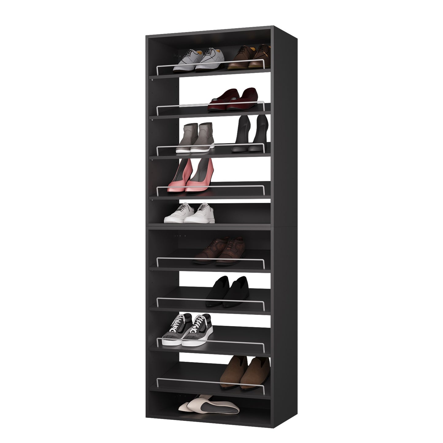 LOVMOR 25.5 in Black Modular Closet System Unit-Customizable Wall Mounted Walk-In Closets for Bedroom or Walk-in Closet