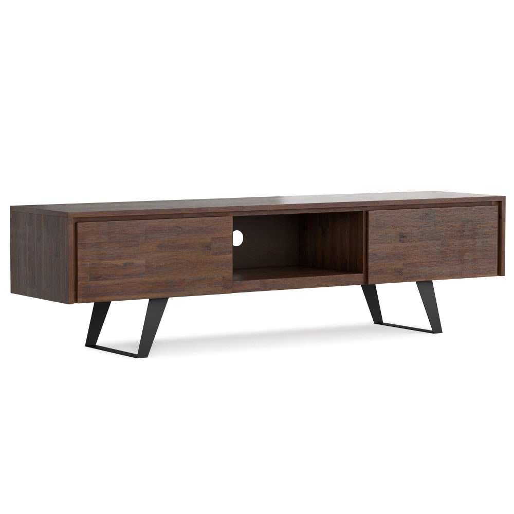 Simpli Home Lowry Modern/Contemporary Distressed Charcoal Brown 72-in W TV stand ( Accommodates TVs up to 80-in )