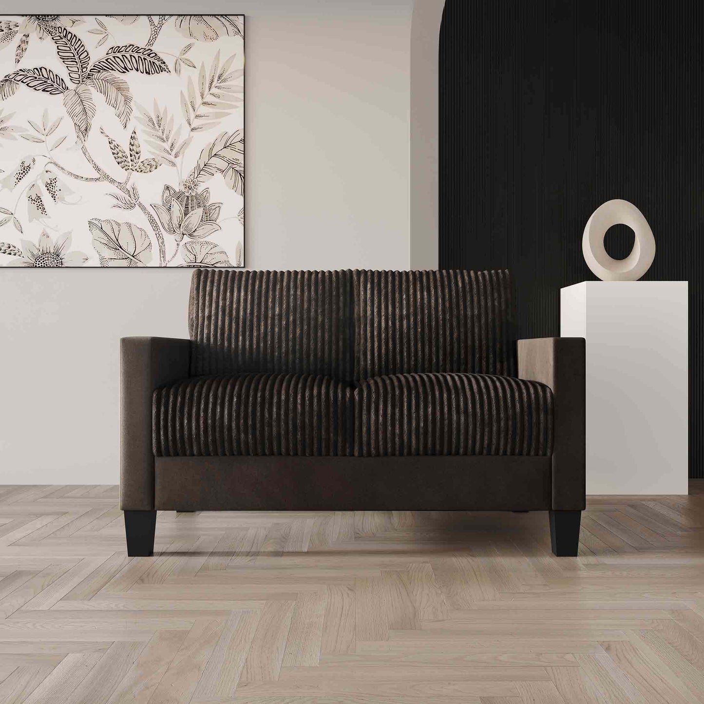 ChaletPosh 53.19-in W Modern Brown Velvet 2-seater Loveseat