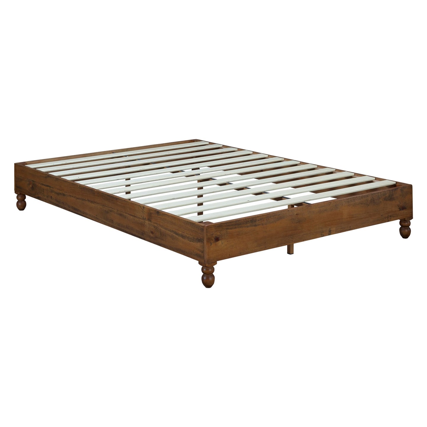 MUSEHOMEINC 12 Inch Solid Pine Wood Platform Bed Frame with Wooden Slats King