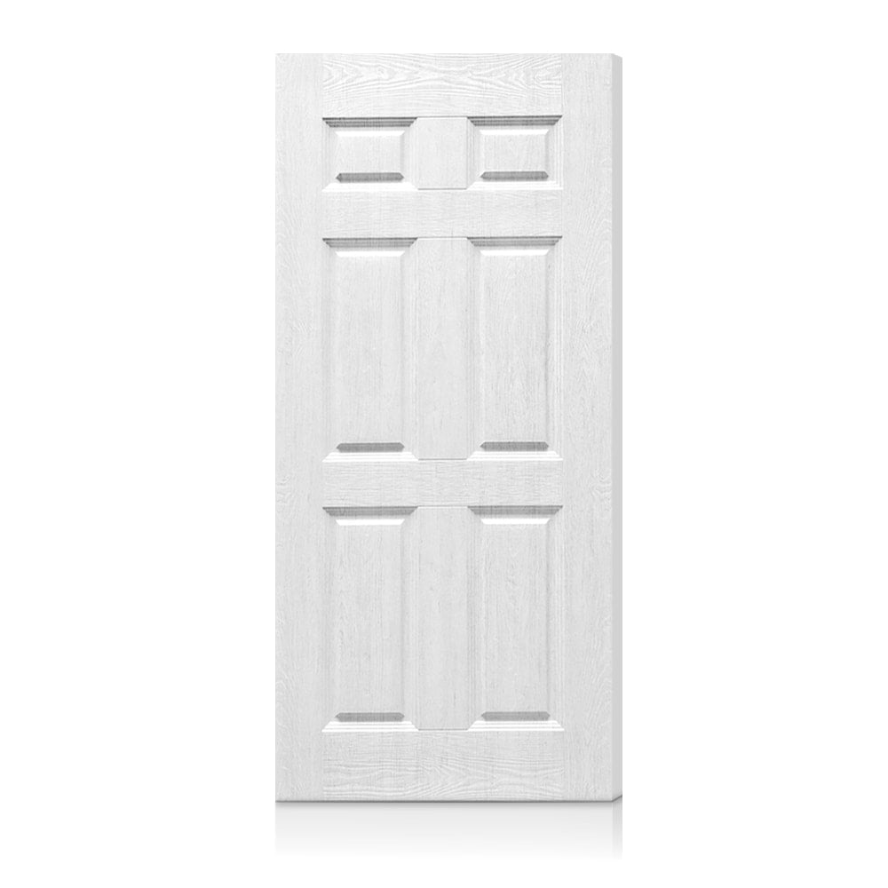 CALHOME 36 in. x 84 in. White Texture 6 Panel Hollow Core Composite Interior Door Slab