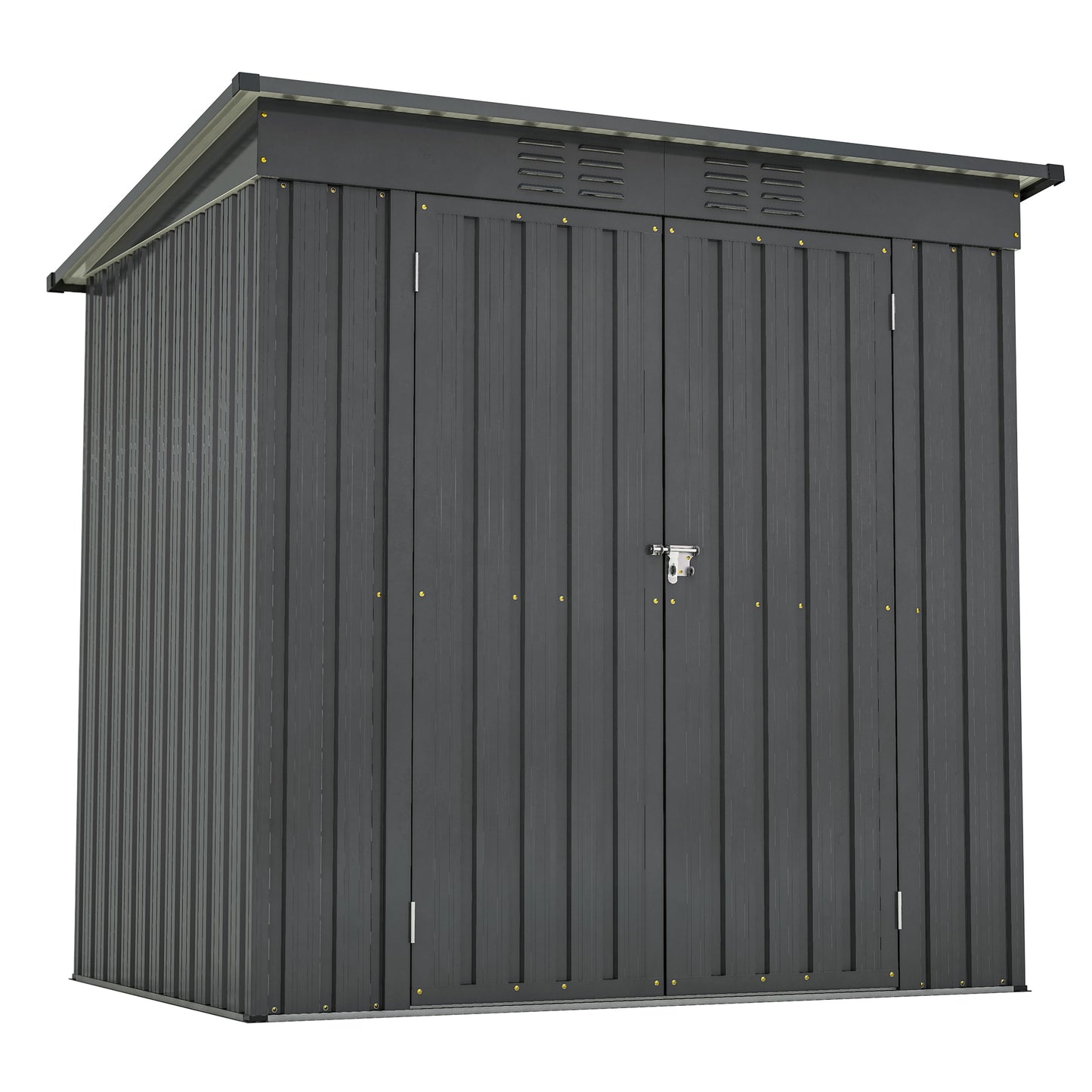 Tatayosi 6 x 4 ft Outdoor Storage Shed All Weather Tool Shed for Garden Backyard Lawn Black