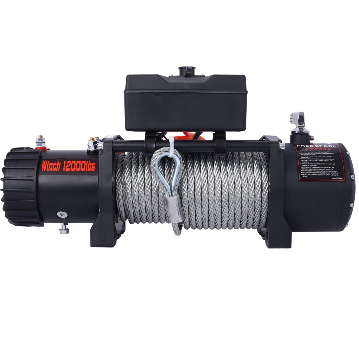 Tatayosi 12V 12000LB Electric Winch Towing Trailer Steel Cable Off Road Waterproof Wire Cable for Truck UTV ATU SUV