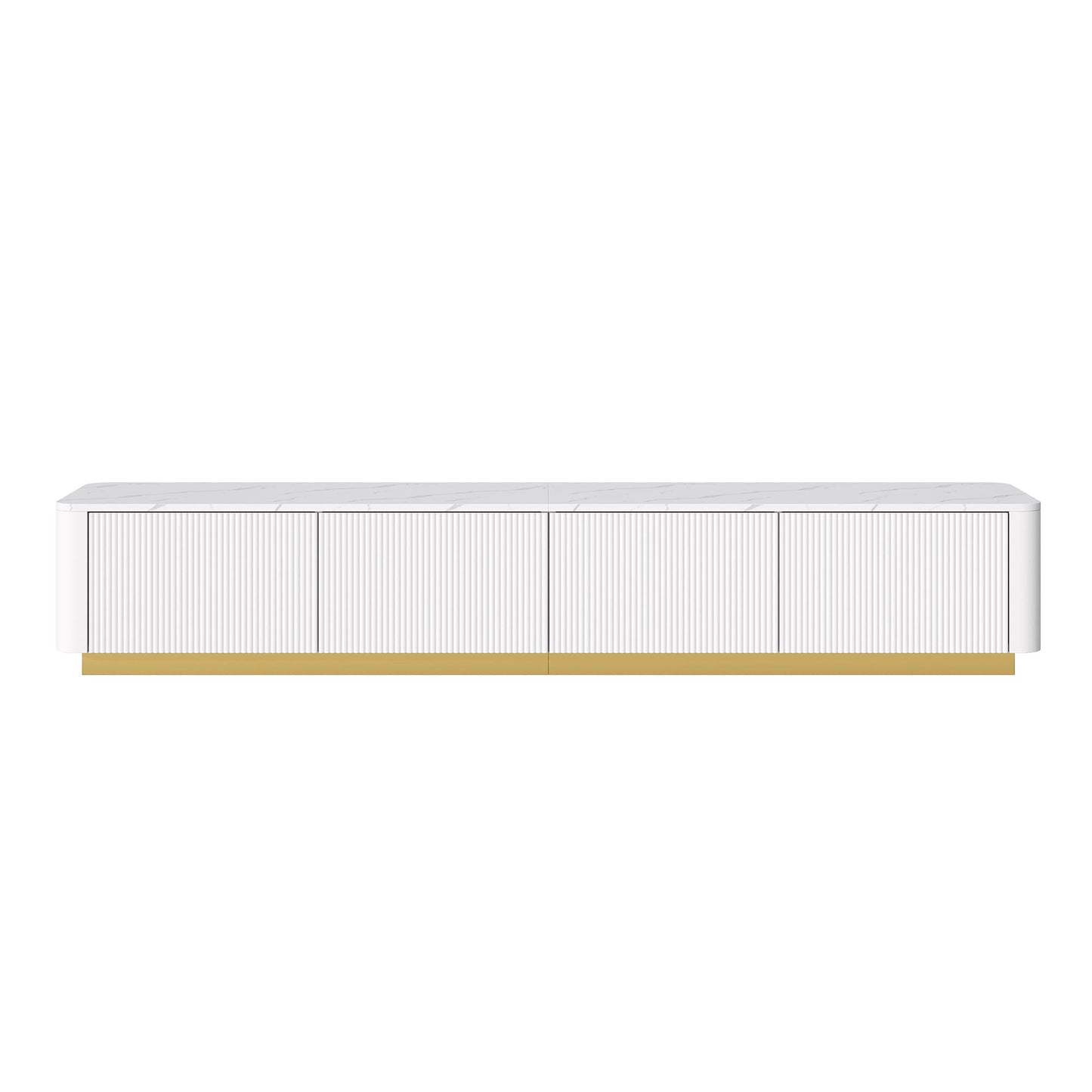 Bybafun Modern/Contemporary White 78.7-in W Floating TV stand ( Accommodates TVs up to 85-in )