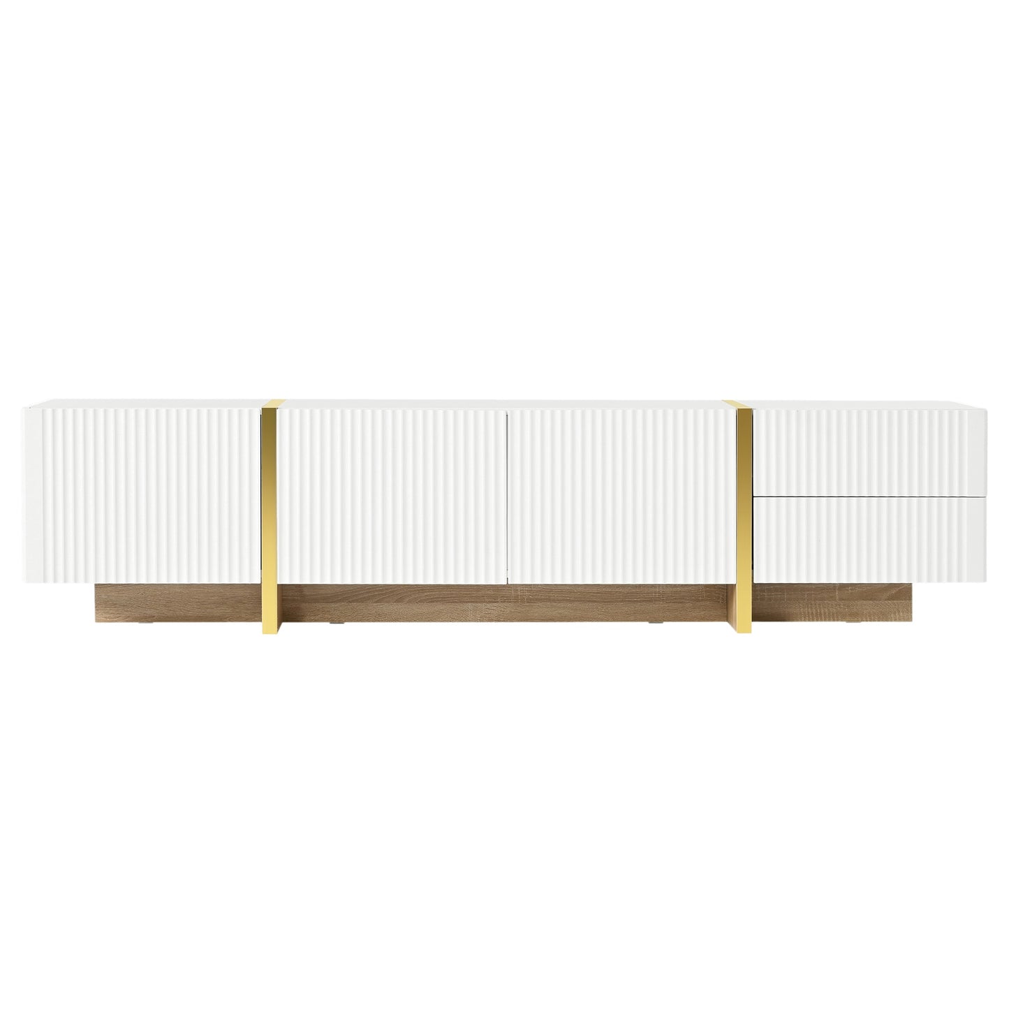 Bybafun Modern/Contemporary White 74.7-in W Floating TV stand ( Accommodates TVs up to 80-in )