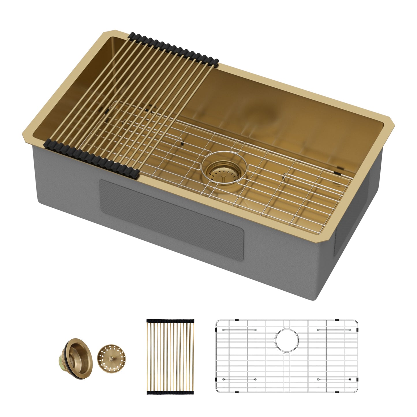 Lordear Undermount 32-in x 19-in Stainless steel Single bowl 16 -Gauge Kitchen Sink