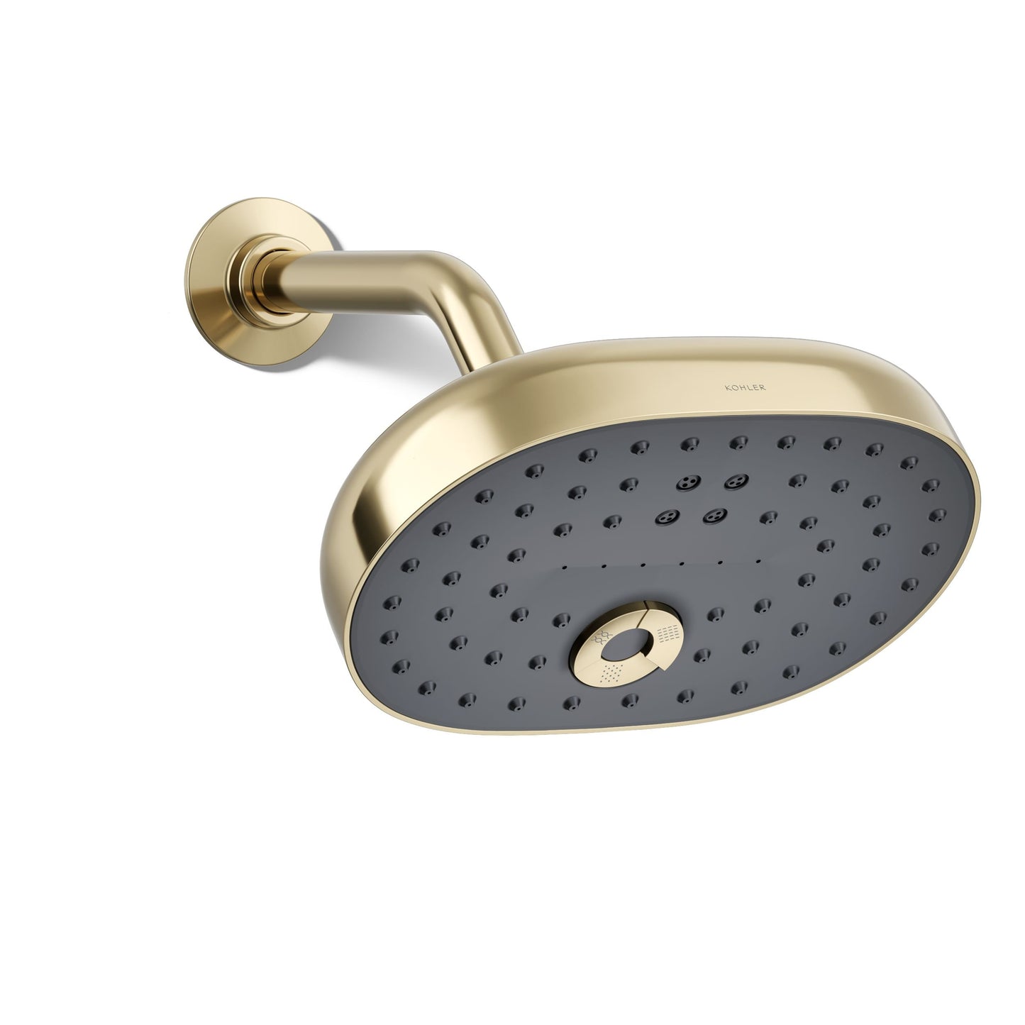 KOHLER Statement 3 -Spray Vibrant French Gold 7.94-in Oblong High Pressure Shower Head 2.5 GPM