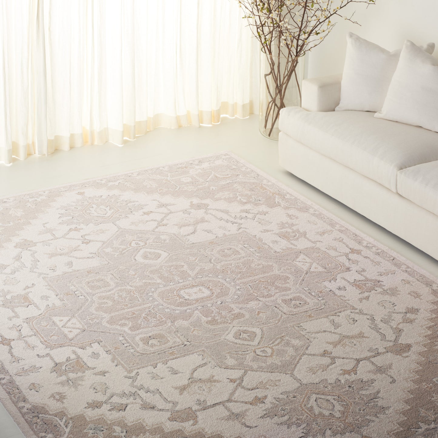 Safavieh Lauren Ralph Lauren 6 x 9 (ft) Tufted Wool Ivory/Beige Rectangular Indoor Mid-Century Modern Spot Clean Only Area rug