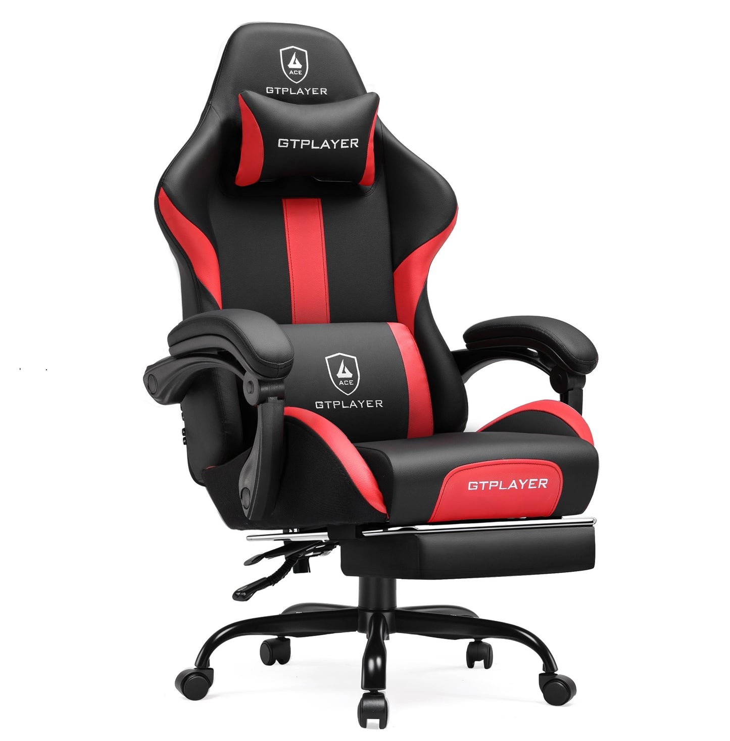 GTPLAYER Red Ergonomic High Back Gaming Chair Faux Leather Computer Chair