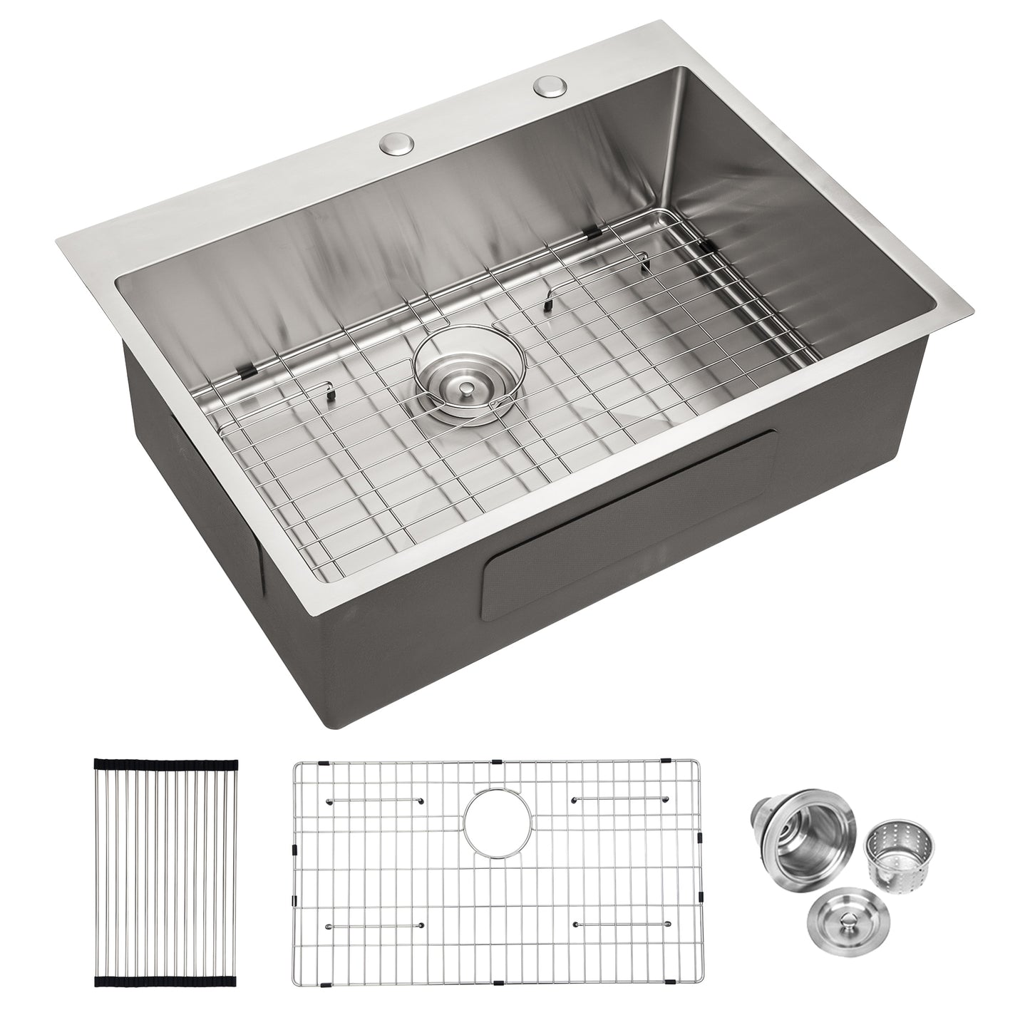 LIVIZA Drop-in 30-in x 22-in Stainless steel Single bowl 16 -Gauge Kitchen Sink