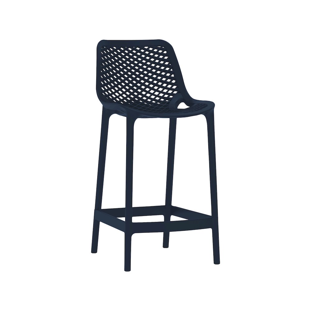 Meridian Mykonos Navy Outdoor Patio Stool Set of 4