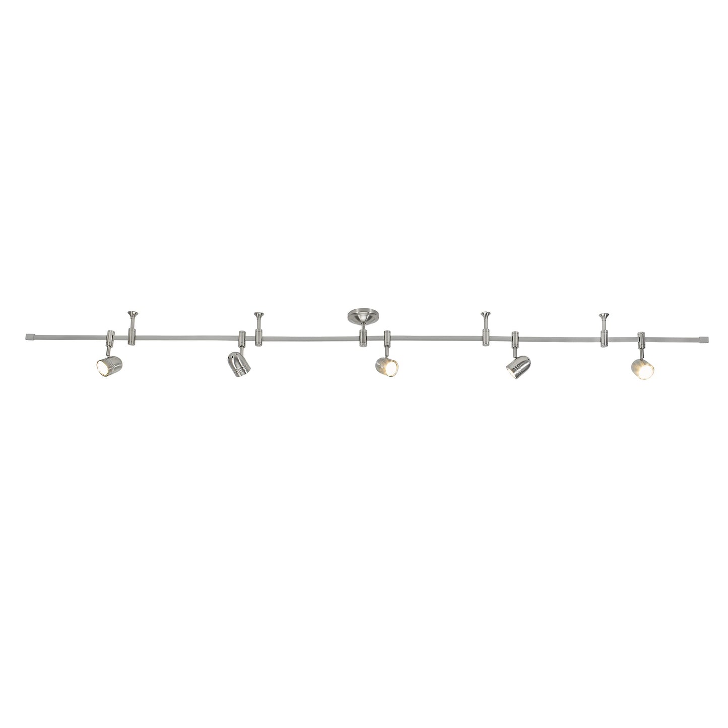 Catalina Flex Track 96-in 5 -Light Brushed Nickel GU10 pin base Modern/contemporary Flexible Track Lighting Kit with Round Brushed Nickel Pivoting Heads