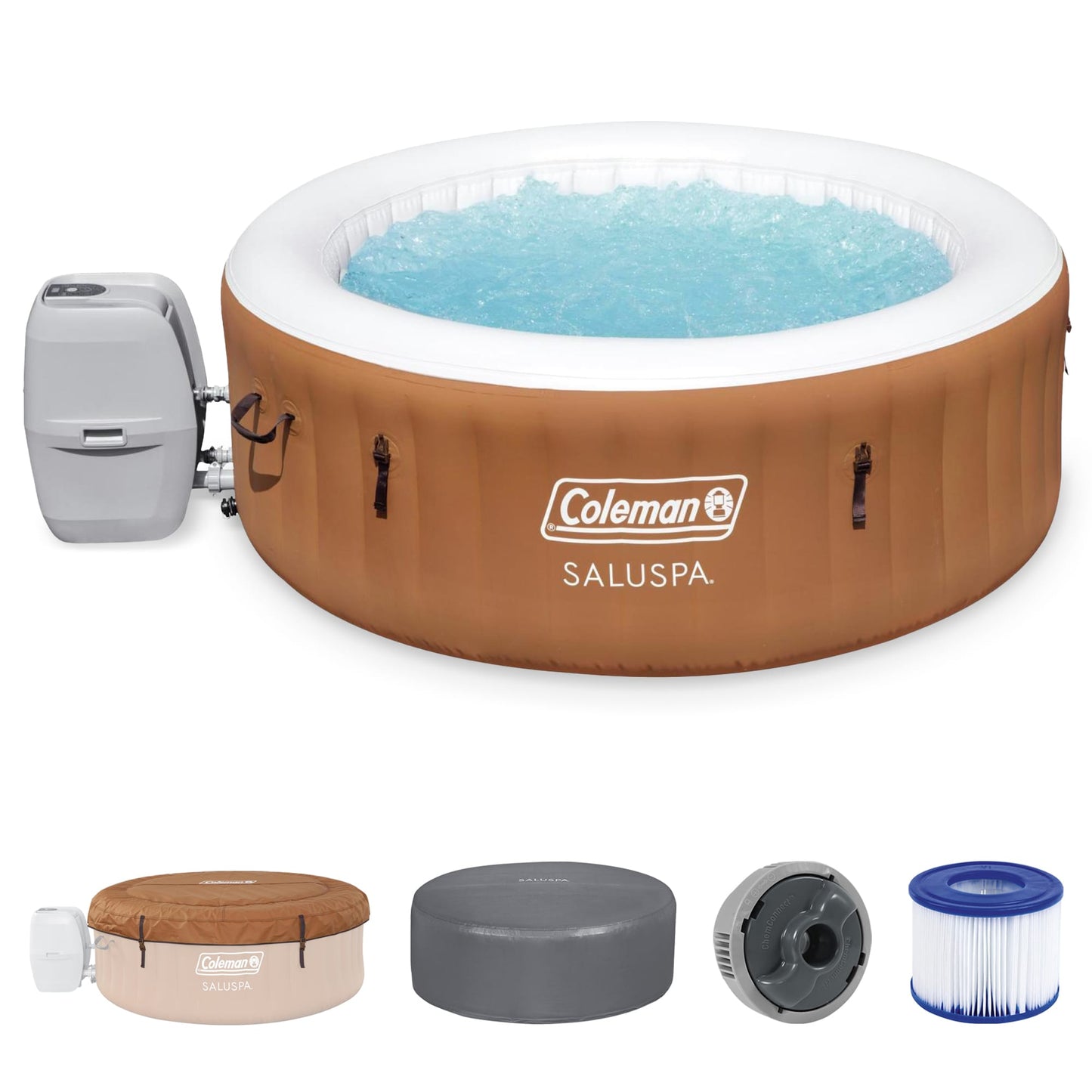 Coleman Ponderosa AirJet Round Inflatable Hot Tub w/ EnergySense Cover