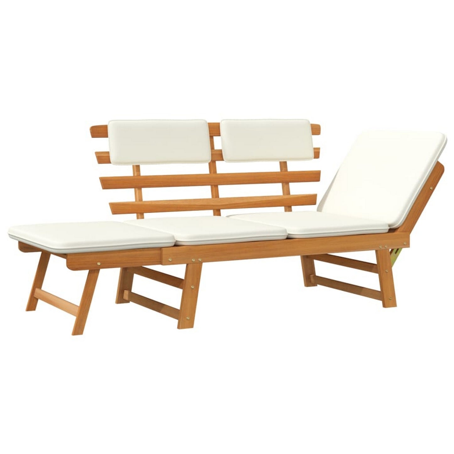 Benzara 60.2-in W x 29.1-in H White, Brown Acacia Garden Bench