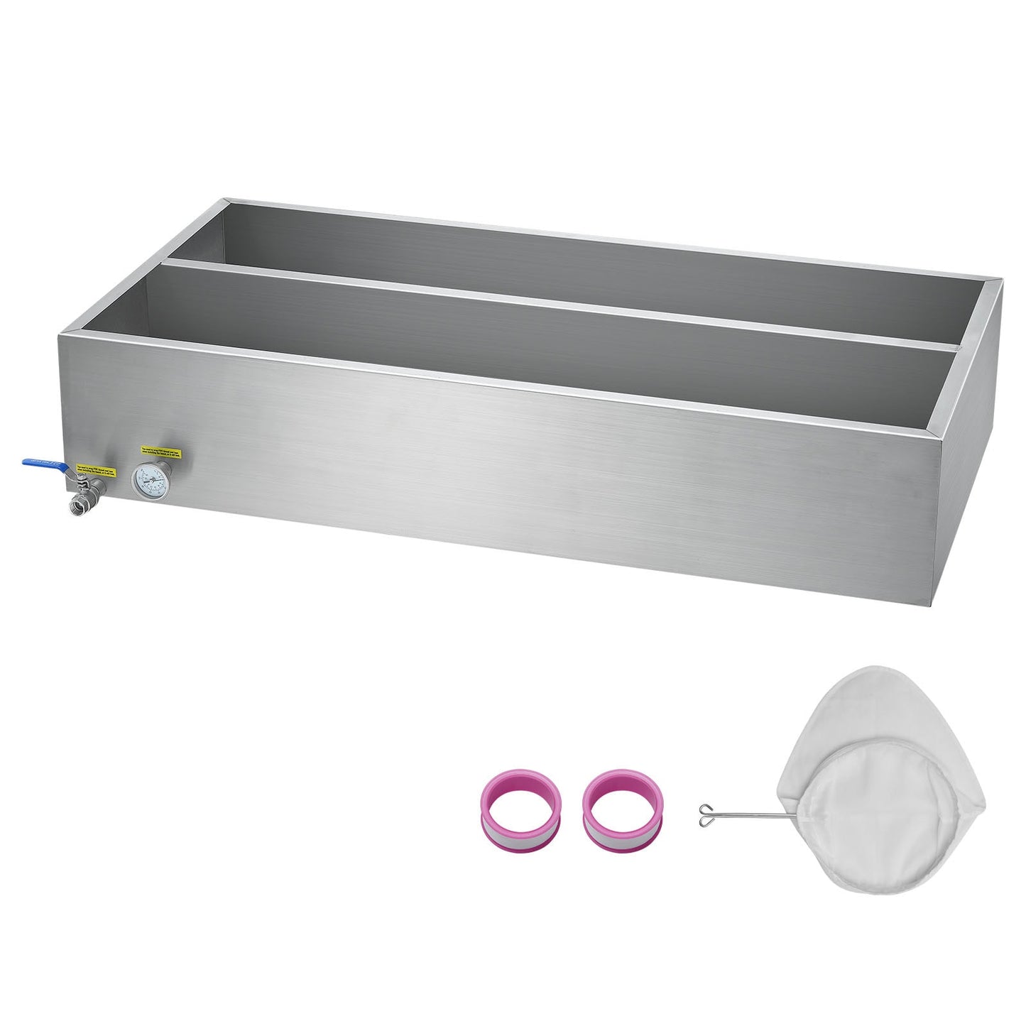 VEVOR Maple Syrup Evaporator Pan 47 Gallon 683 Cups of 8.8oz Maple Syrup Flat Evaporator Pan with Thermometer 1 Valve and 3 Heating Methods 304 Stainless Steel Maple Syrup Pan for Home Outdoor