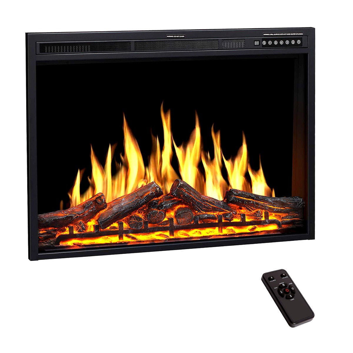 EdenDirect 38.98-in Black Electric Fireplace Insert