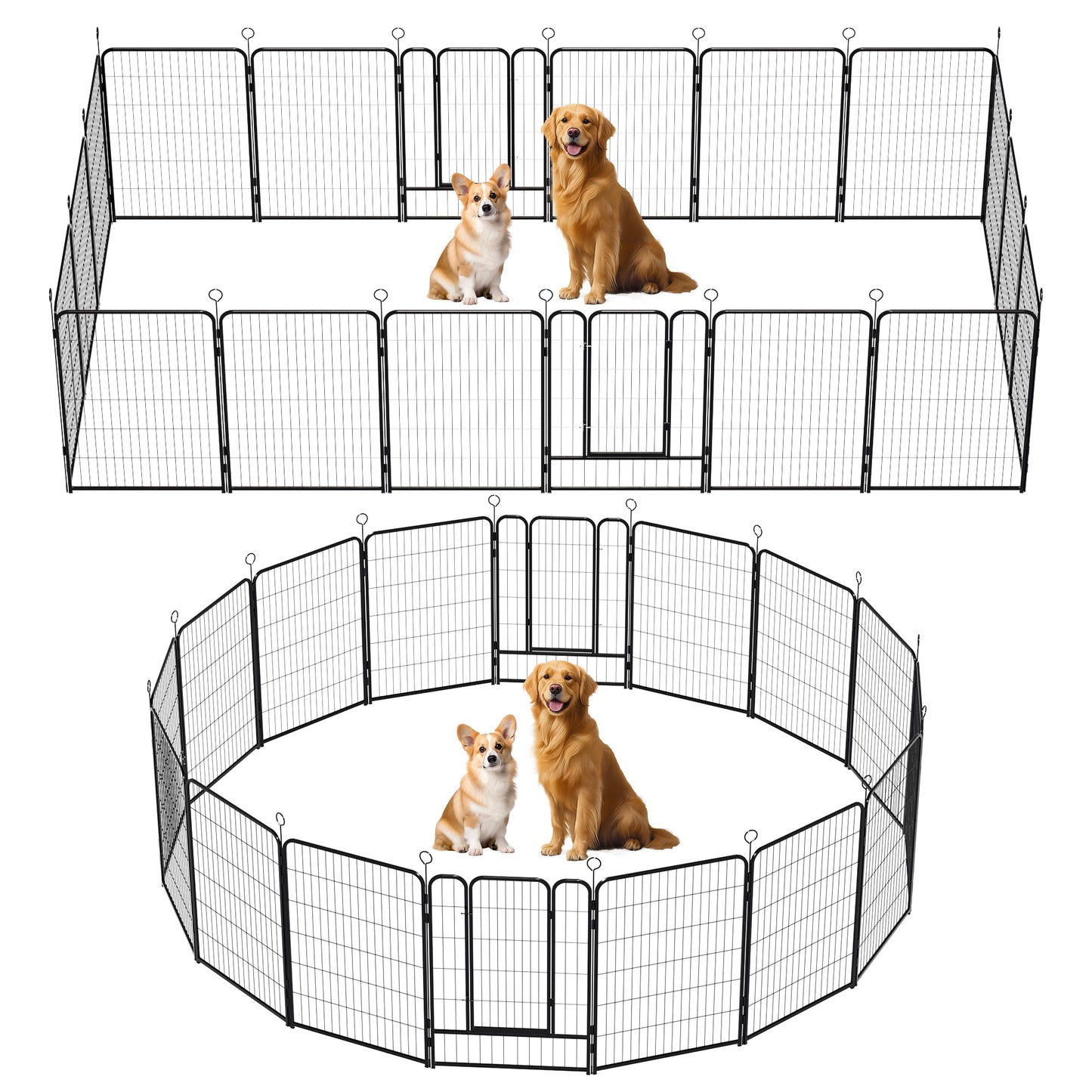 Tatayosi 16 Panels Heavy Duty Metal Playpen with Self-Locking Gate Extra Tall 40inches Dog Fence Pet Exercise Pen for Outdoor and Indoor-Easy Setup Exercise Pen for Large Dogs