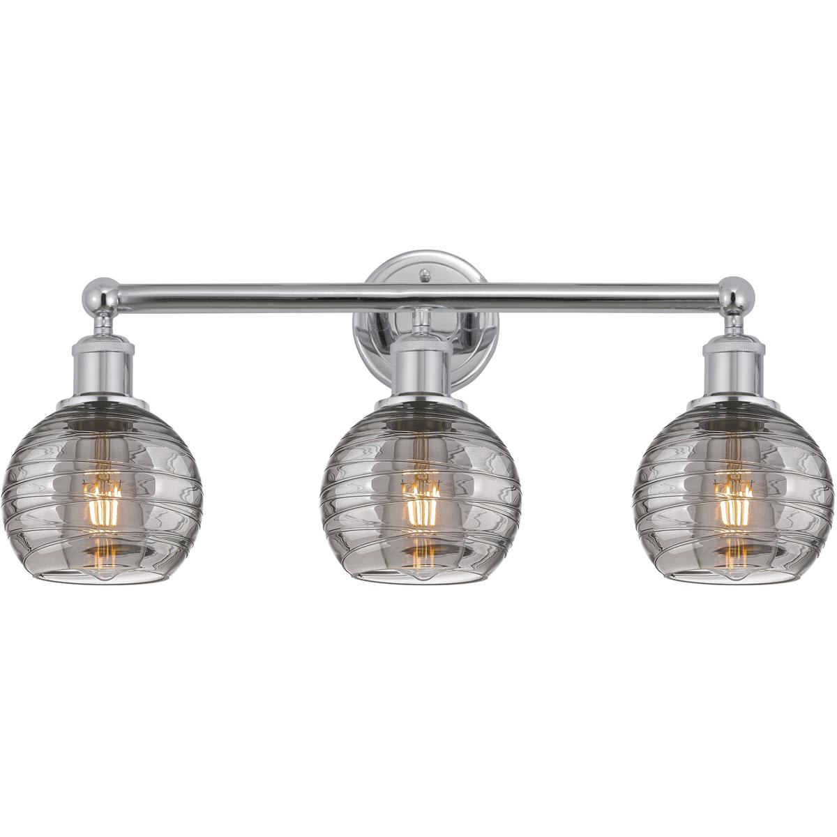 Innovations Lighting 616-3W-PC-G1213-6SM Edison Athens Deco Swirl Bathroom Vanity Light