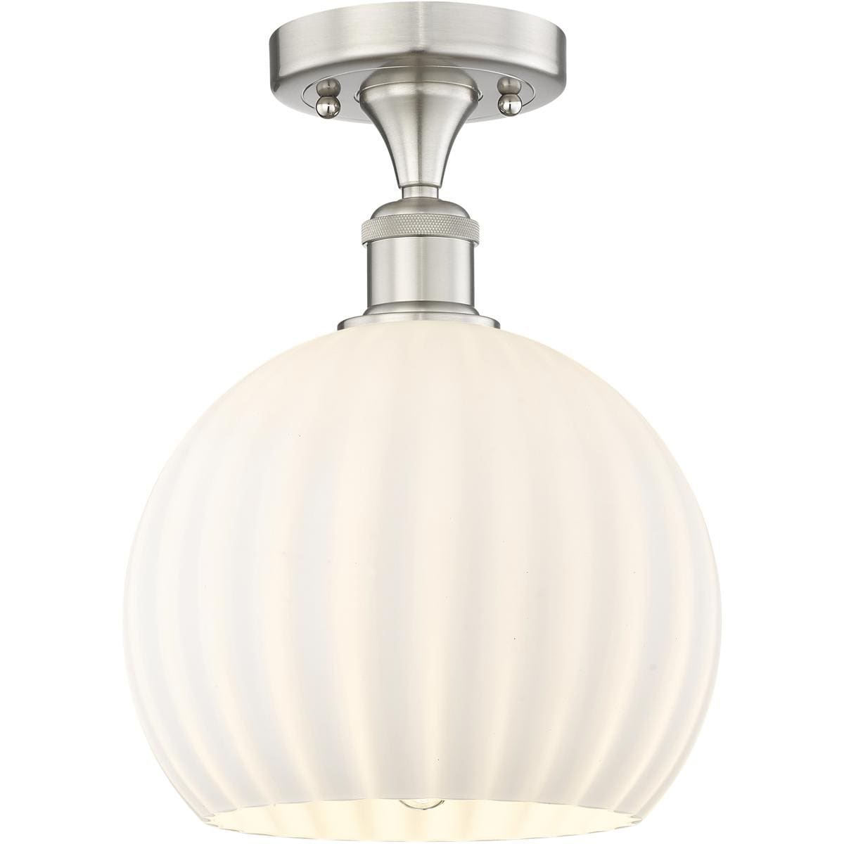 Innovations Lighting 616-1F-SN-G1217-10WV Edison White Venetian Semi-Flush Mount