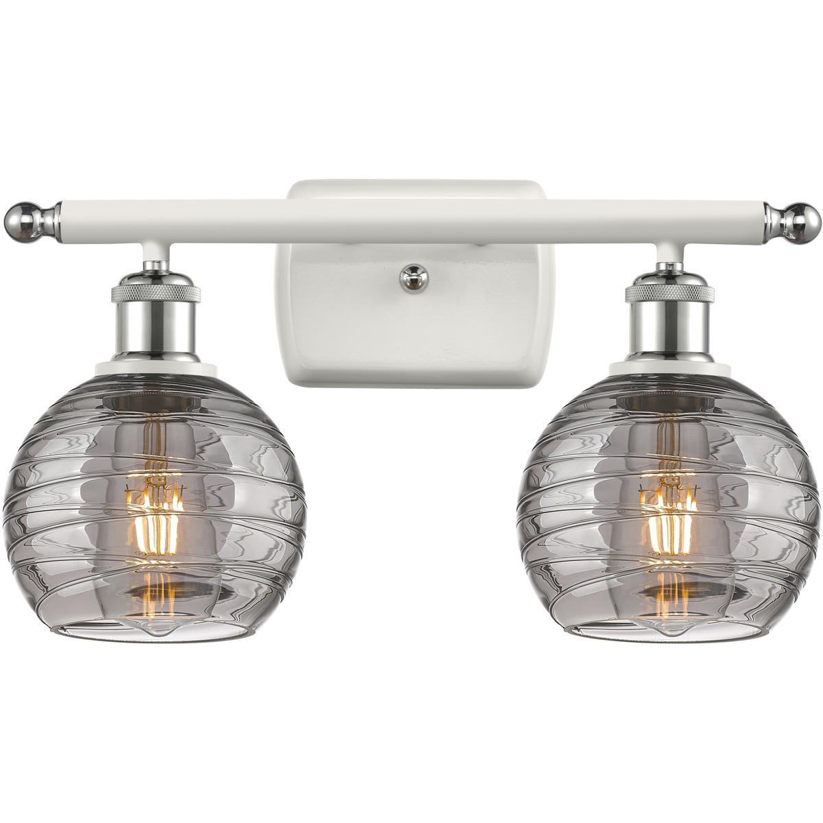 Innovations Lighting 516-2W-WPC-G1213-6SM Ballston Athens Deco Swirl Bathroom Vanity Light