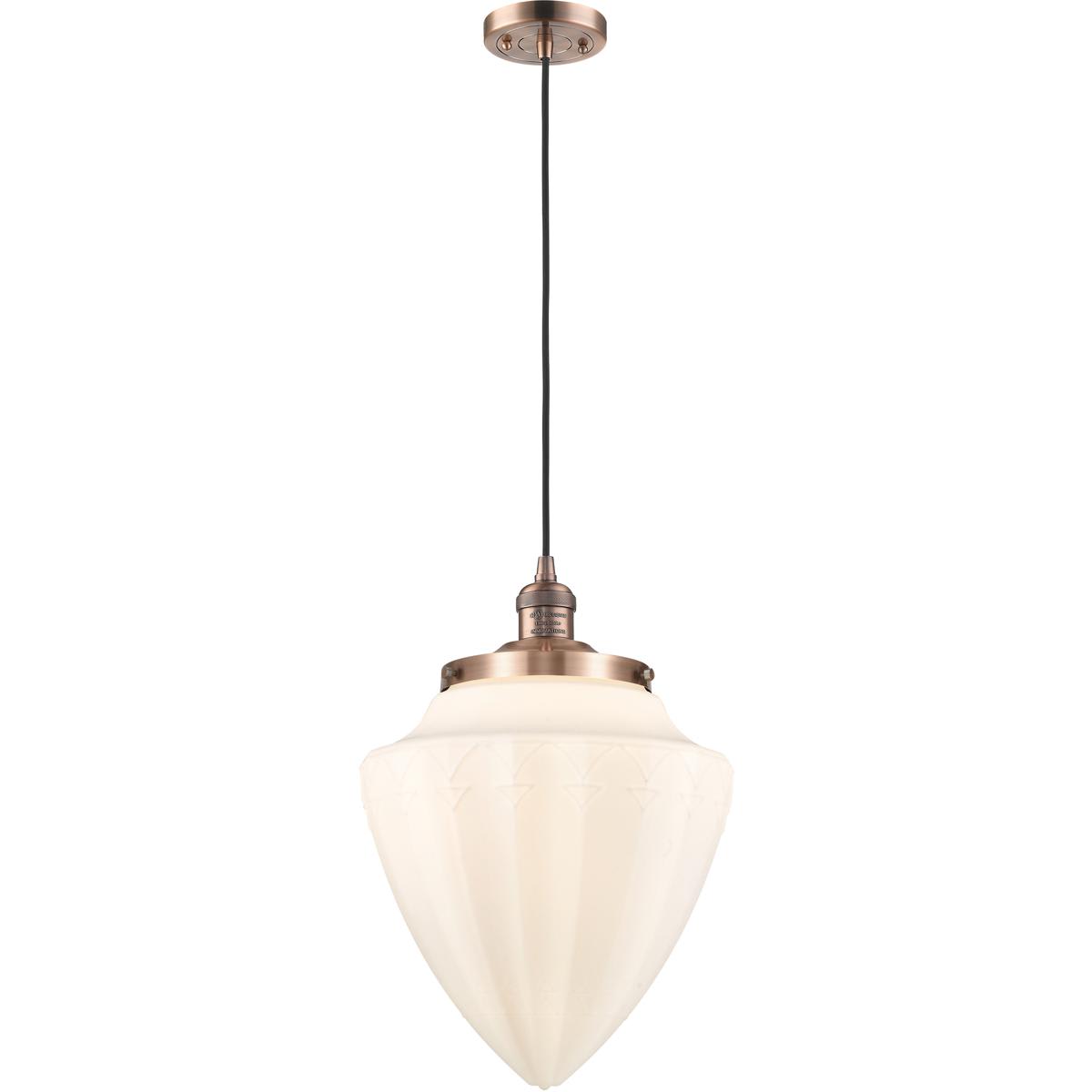 Innovations Lighting 201C-AC-G661-12 Franklin Restoration Bullet Mini Pendant Antique Copper