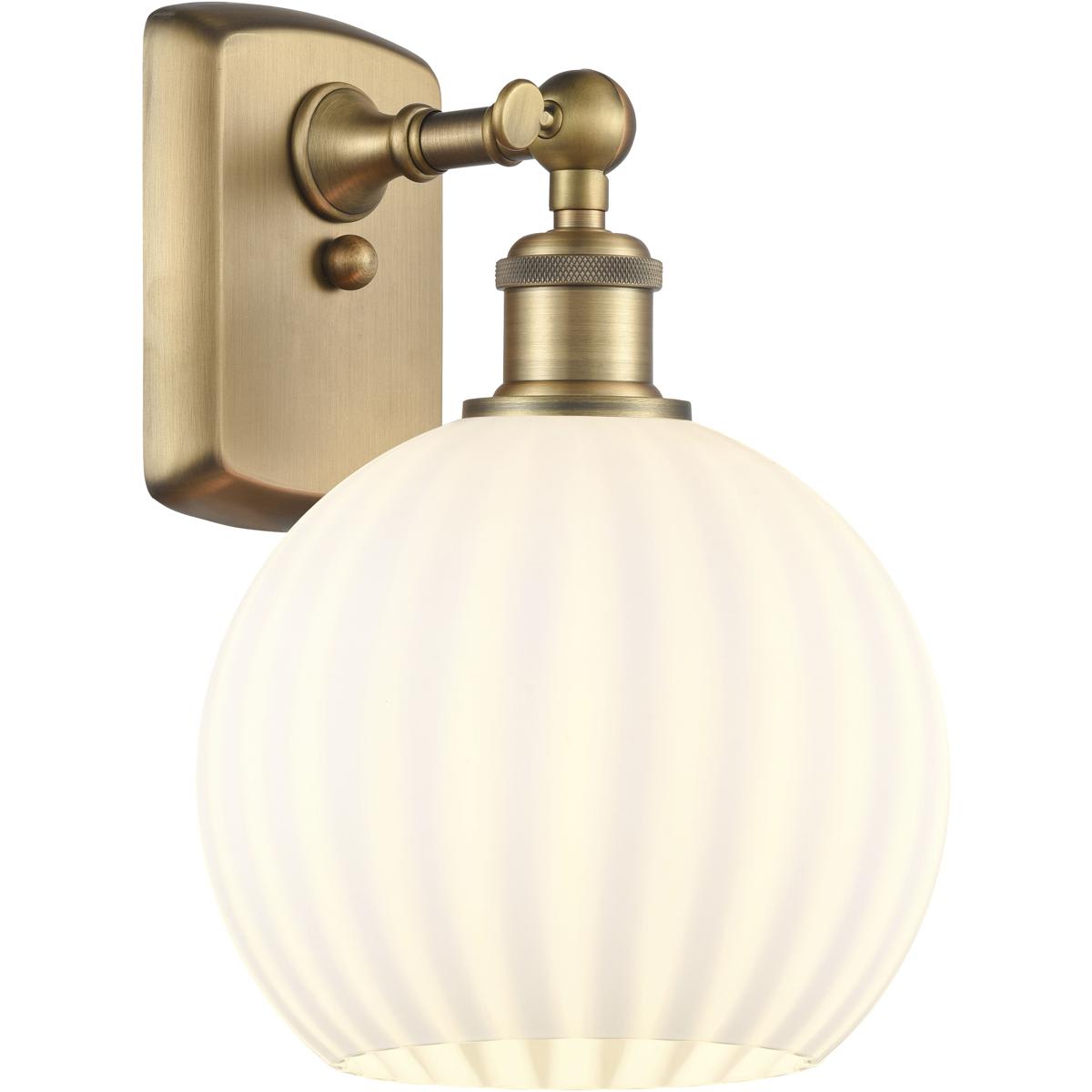 Innovations Lighting 516-1W-BB-G1217-8WV Ballston White Venetian Wall Sconce Brushed Brass