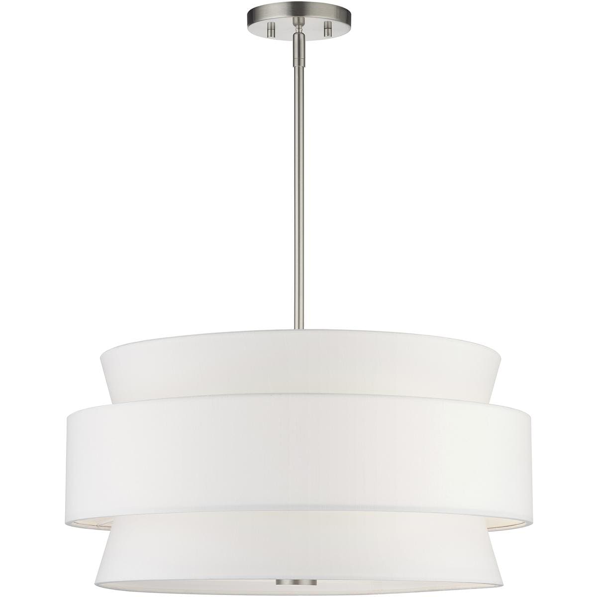 Livex Lighting 60025-91 Fontana 5 Light 22 inch Brushed Nickel Pendant Chandelier Ceiling Light