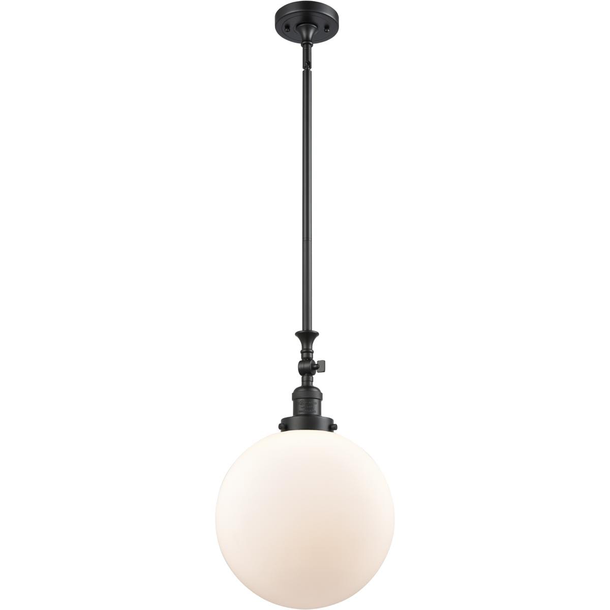 Innovations Lighting 206-BK-G201-12-LED Franklin Restoration Beacon Mini Pendant Matte Black