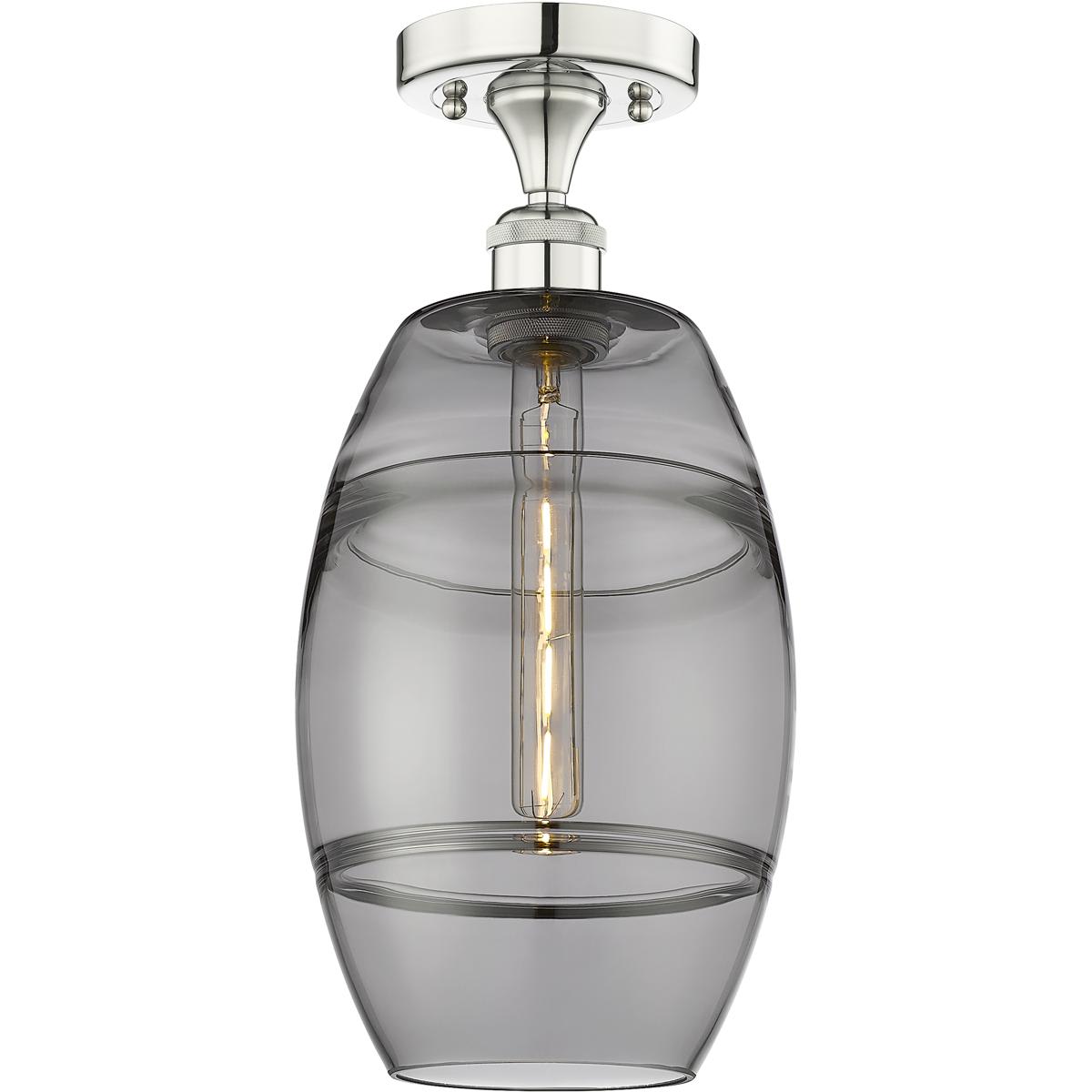 Innovations Lighting 616-1F-PN-G557-8SM Edison Vaz Semi-Flush Mount Polished Nickel