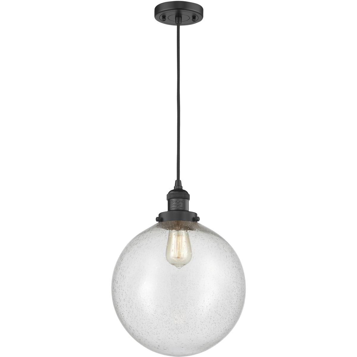 Innovations Lighting 201C-BK-G204-12-LED Franklin Restoration Beacon Mini Pendant Matte Black