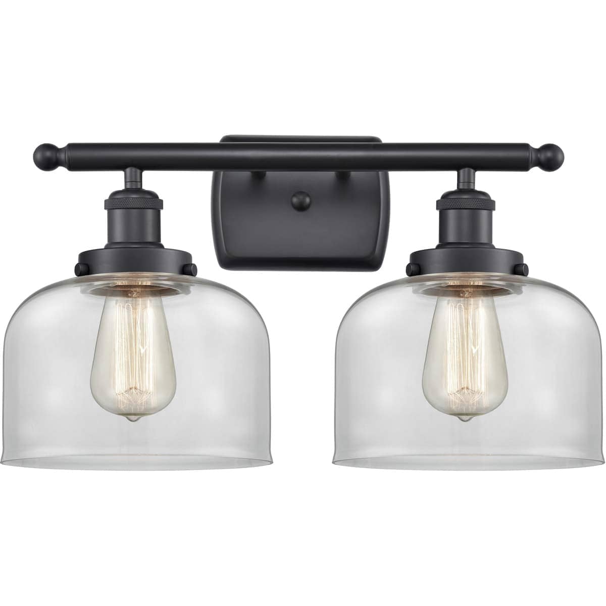 Innovations Lighting 916-2W-BK-G72-LED Ballston Large Bell Bathroom Vanity Light Matte Black